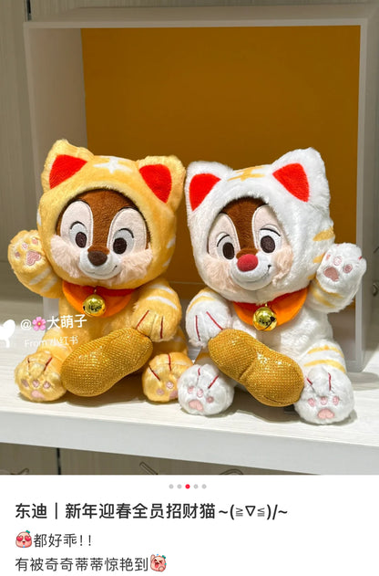 Disney｜New Year Collection Plush Toy-Lucky Cat Figure新年招财猫系列奇奇蒂蒂坐姿毛绒玩偶/公仔/可脱帽｜約 高さ19.5×幅15×奥行き15.5(cm)