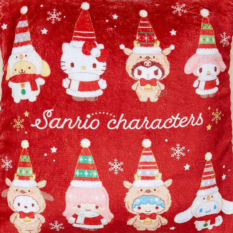 Sanrio三丽鸥｜Cushion Blanket - Christmas 2024圣诞限定可收纳加绒加厚盖毯丝绒抱枕/靠垫/正反面都可爱｜约105×1×70cm