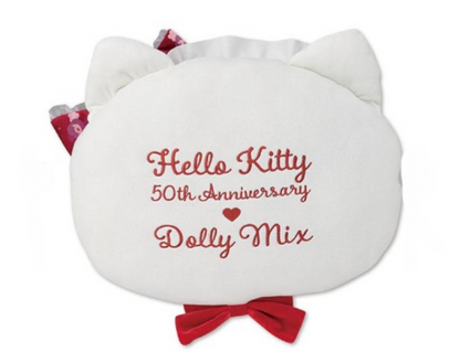 HelloKitty凯蒂猫｜avail联名Hello Kitty×Dolly mix凯蒂猫脸型星星眼草莓蕾丝蝴蝶结抱枕/靠垫/正反面都可爱｜约34×45cm