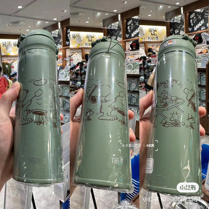 Thermos｜Snoopy史努比新款牛油果色/军绿色超轻便携保温杯/杯子/保温保冷｜两种尺寸