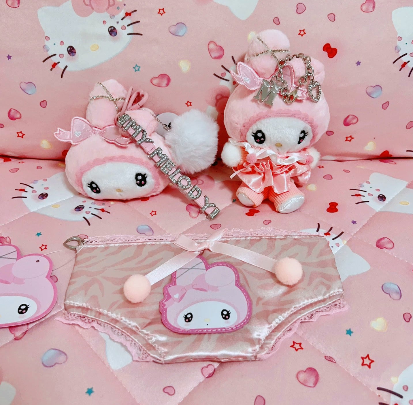 Sanrio三丽鸥｜Sanrio Flat Pouch - Twin Idol 偶像系列内裤造型收纳包/化妆包｜約19.5×1×10.5cm