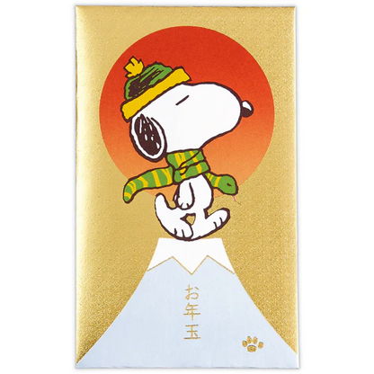 SNOOPY史努比｜Peanuts蛇年豪华金色新年贺卡信封红包套装/3枚入｜约105×65mm