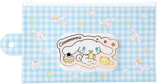 Sanrio｜可爱格子防水收纳包/有纸巾位/可以方便直接抽取/可直接竖挂｜约26.6×1×14cm