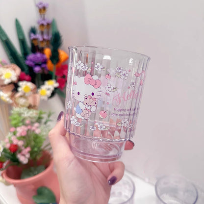 Sanrio三丽鸥｜Clear Plastic Tumbler可爱图案树脂防摔透明杯子/水杯｜约380ml