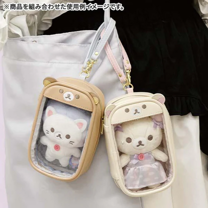 Rilakkuma轻松熊｜Plush Carrier Pouch Sky Cotton Candy San-X熊头透明痛包/包挂｜约H160×W95×D50mm