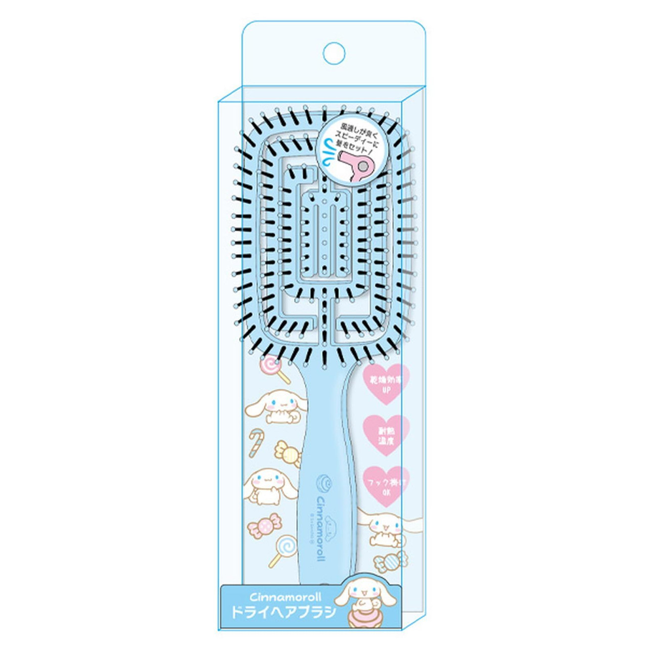 Sanrio三丽鸥｜Kcompany Sanrio Characters Dry Hair Brush 可爱角色ABS树脂尼龙梳子/干发梳｜约5.0 x 8.5 x 27.5cm