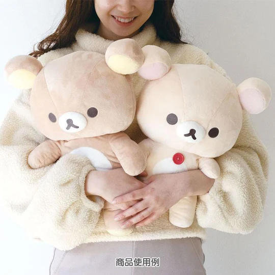 Rilakkuma轻松熊｜Korilakkuma Plush Doll M BASIC RILAKKUMA Favorite Things San-X超好摸轻松熊/小白熊毛绒玩偶公仔抱枕/靠垫｜约370×320×150mm