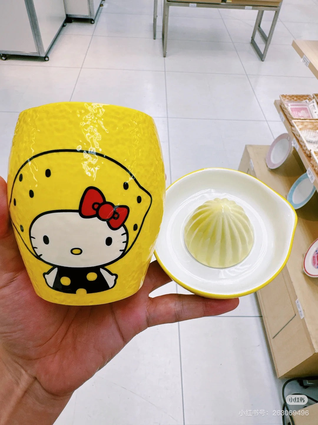 Sanrio三丽鸥｜Hello kitty Cup/Tumbler凯蒂猫柠檬水杯/带绞肉盖｜约Φ8.9×H10(cm)