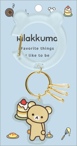 Rilakkuma轻松熊｜Favorite Things Carabiner Key最喜欢的东西系列亚克力吊饰金属钥匙扣挂件/有3个挂钩｜约160×85mm