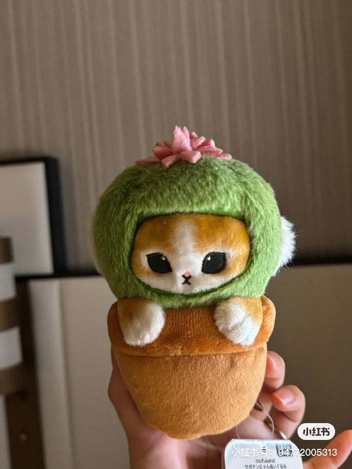 Mofusand｜Plant Plush Toy - Cat / Cactus with Flowers鲨鱼猫盆栽系列仙人球毛绒玩偶｜约160×115×100mm