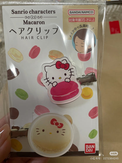 Sanrio三丽鸥｜HASEPRO Sanrio Macaron Hair Clip Peko-chan可爱角色马卡龙亚克力发夹/刘海夹/1对｜约40×40×3mm