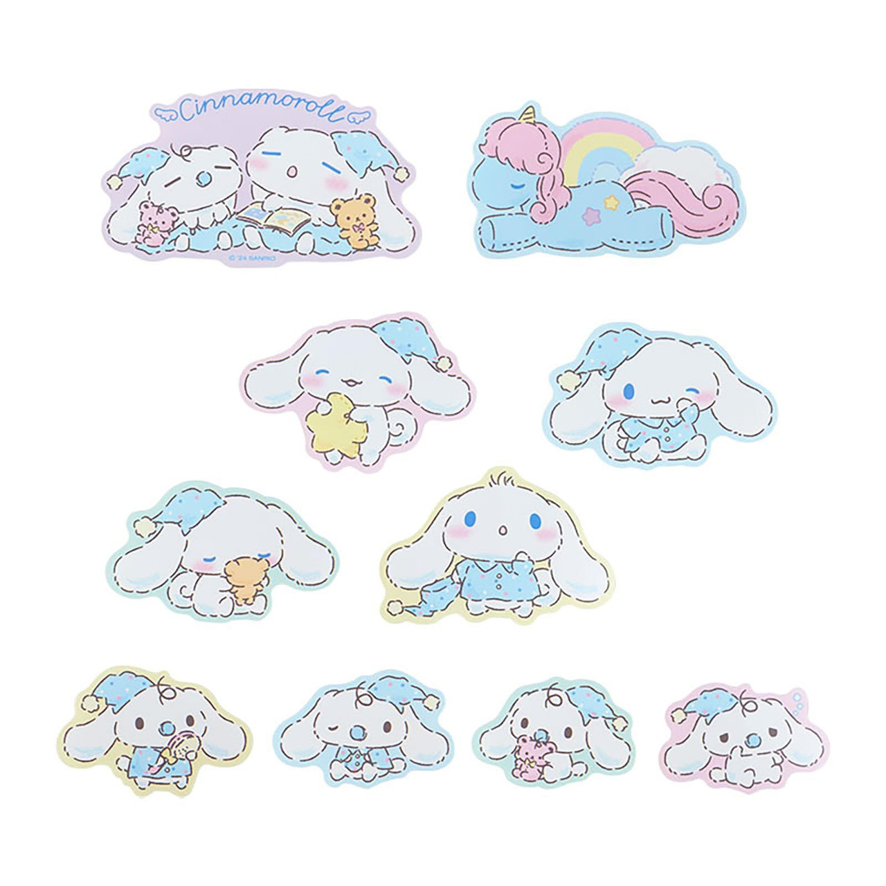 Sanrio三丽鸥｜Cinnamoroll Sticker Set / Sleepy Time玉桂狗甜梦系列困困大耳狗可爱造型贴纸套装｜约20张