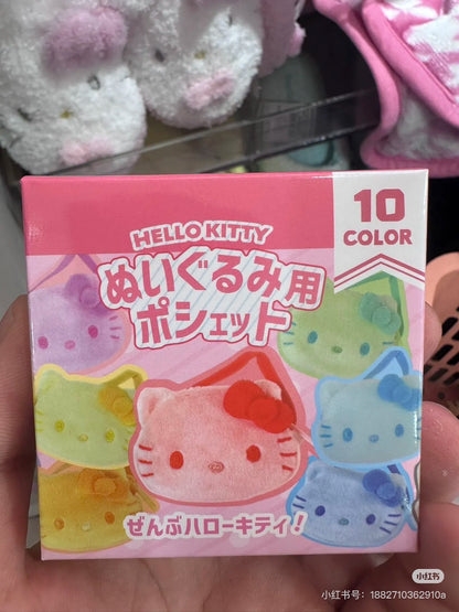 Sanrio三丽鸥｜Color Variation Plush Pochette-Hello Kitty凯蒂猫脸型彩色10色毛绒迷你斜挎包盲盒/全10种｜1枚入