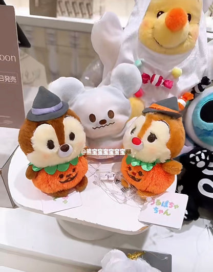 Disney迪士尼｜Fluffy Plush Keychain / Halloween Skeleton万圣节豆豆眼奇奇蒂蒂