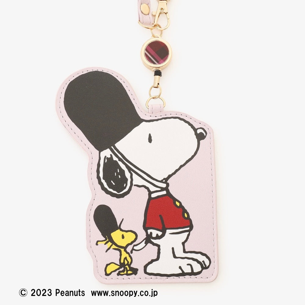 Snoopy｜Afternoon Tea英伦风限定皮质感可伸缩卡包｜縦14.2cm/横10.5cm/ストラップ全長25cm/リール全長34cm