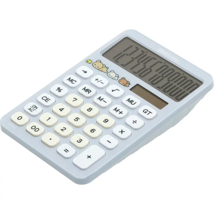 Rilakkuma轻松熊｜San-X Solar Power Calculator - Rilakkuma / Smiling Happy For You Grey可爱图案计算器｜约150×100×30mm