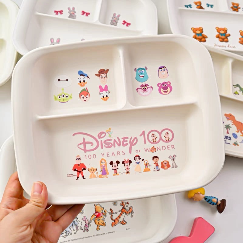 Disney｜迪士尼100周年儿童分格餐盘/餐具｜约186×235×29mm