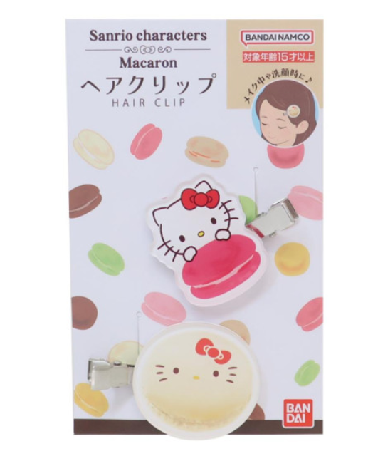 Sanrio三丽鸥｜HASEPRO Sanrio Macaron Hair Clip Peko-chan可爱角色马卡龙亚克力发夹/刘海夹/1对｜约40×40×3mm