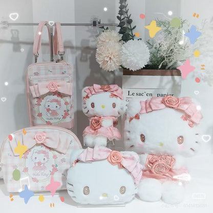 Sanrio三丽鸥｜Sanrio Original Face-shaped Pass Case/ Dolly Rose多莉玫瑰限量系列脸型毛绒零钱包挂件/卡包｜约16×6×12.6cm