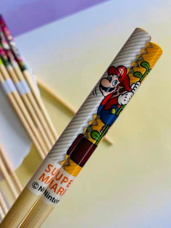 Nintendo任天堂｜Mario Bamboo Chopsticks 21cm / Super Mario Brothers超级马里奥竹制筷子｜约长210mm