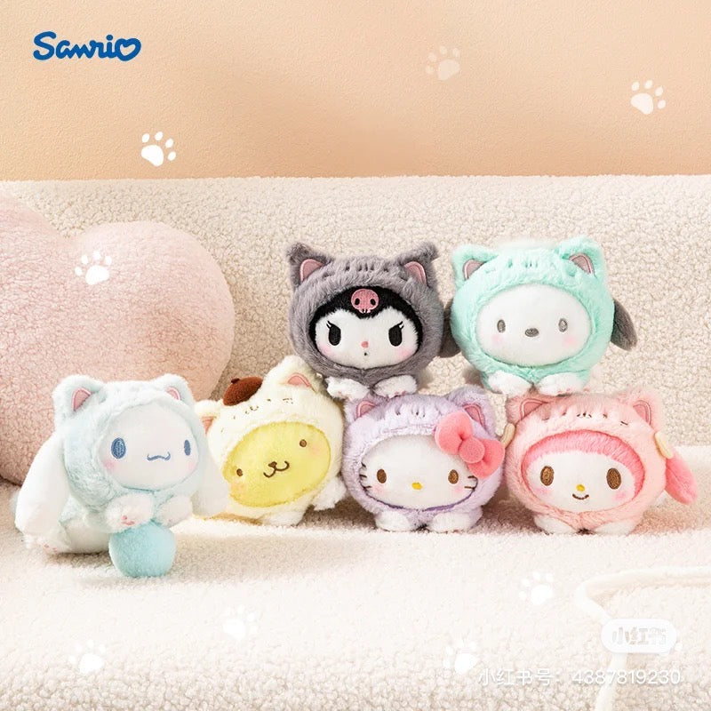 Sanrio｜2024限定肉球猫咪/猫咪日系列可爱大脸挂件/包挂｜约11.5 x 9.5 x 6.5cm