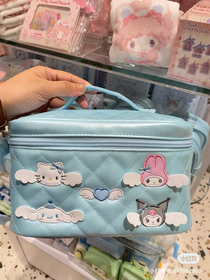 Sanrio三丽鸥｜Sanrio Original Vanity Pouch - Dreaming Angel 2nd水色天使爱神系列蓝色化妆包｜约32.7 x 26.3 x 17.9cm