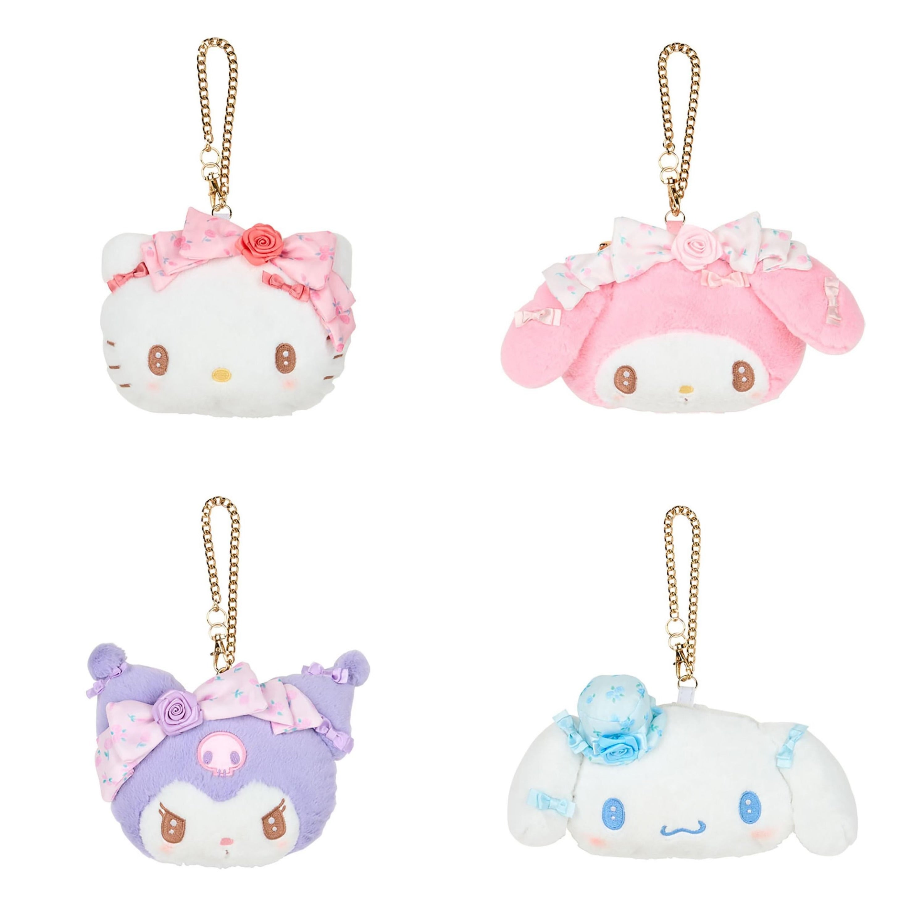 Sanrio三丽鸥｜Sanrio Original Face-shaped Pass Case/ Dolly Rose多莉玫瑰限量系列脸型毛绒零钱包挂件/卡包｜约16×6×12.6cm