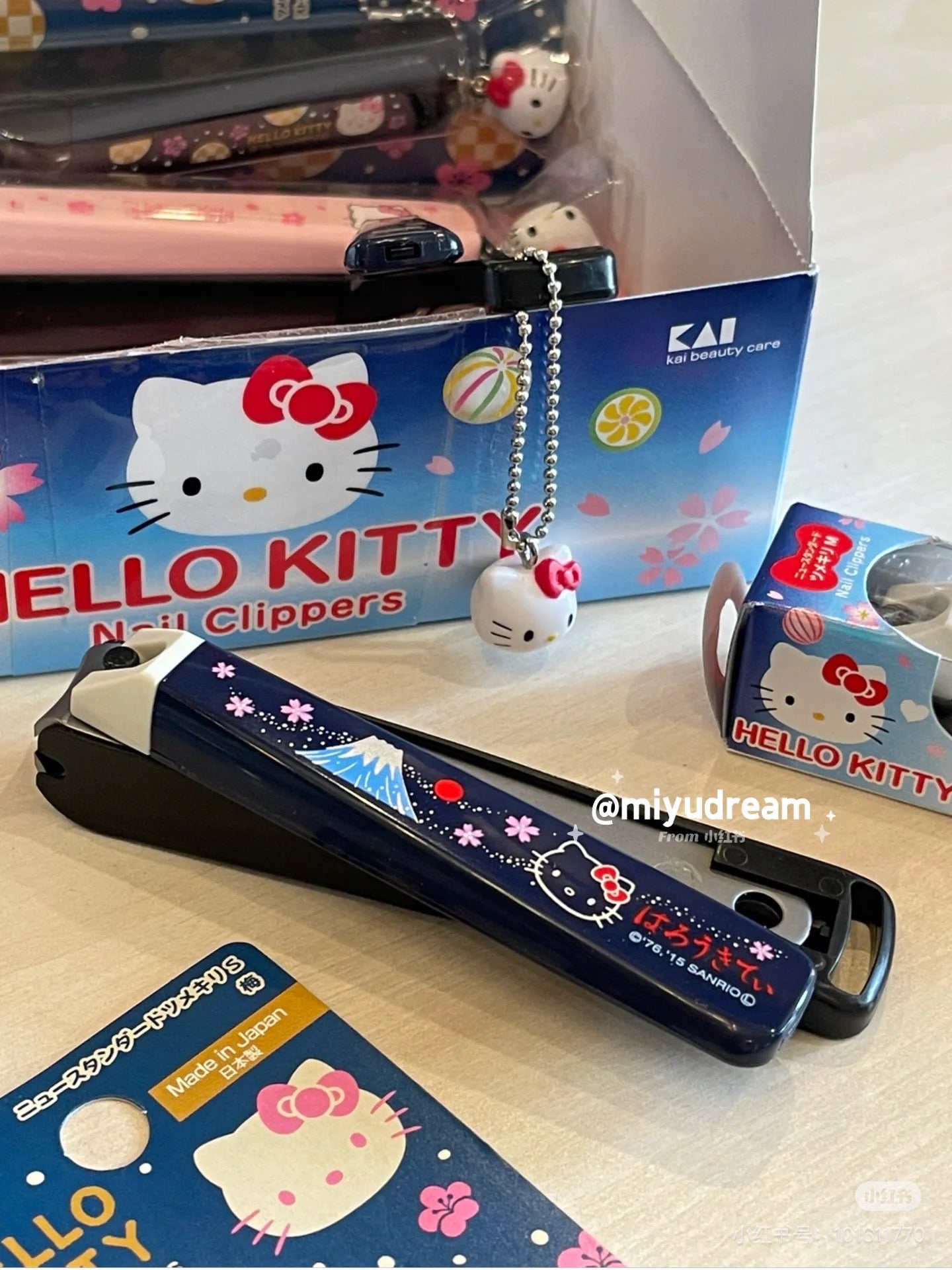 KAI贝印｜Hello Kitty Wafu Nail Clipper Standard M Fujisan Mount Fuji凯蒂猫和风富士山不锈钢指甲钳M号/防飞溅