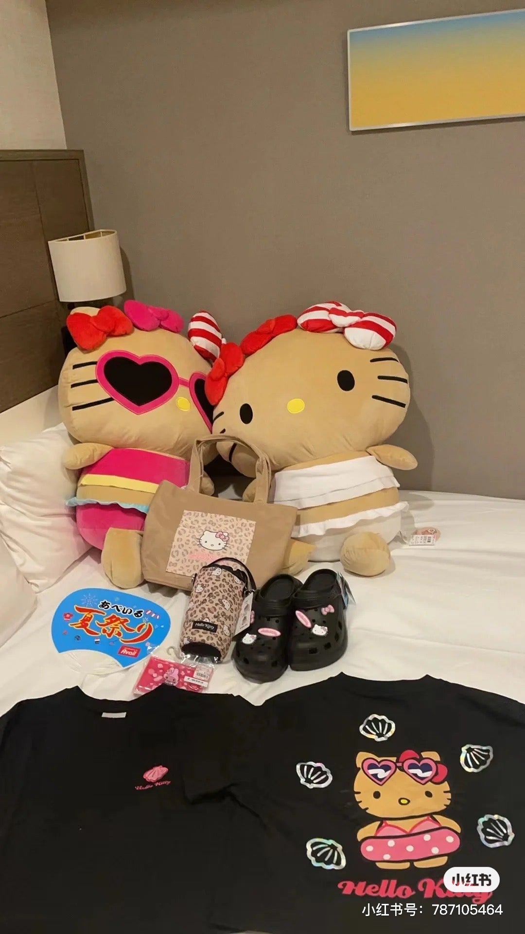 Sanrio三丽鸥｜Avail联名黑皮Hello Kitty特大玩偶