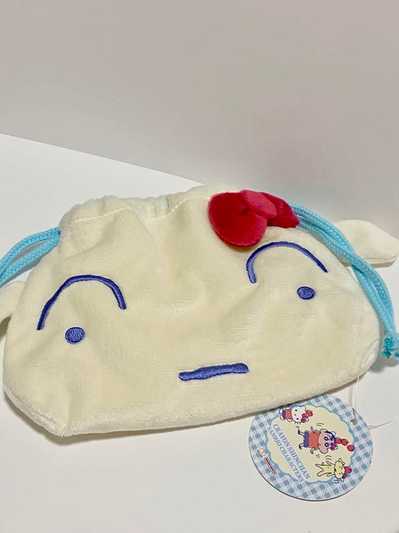 Sanrio三丽鸥｜Sanrio × Crayon Shinchan Purse可爱大脸巾着包/收纳包｜約25×1.5×15cm