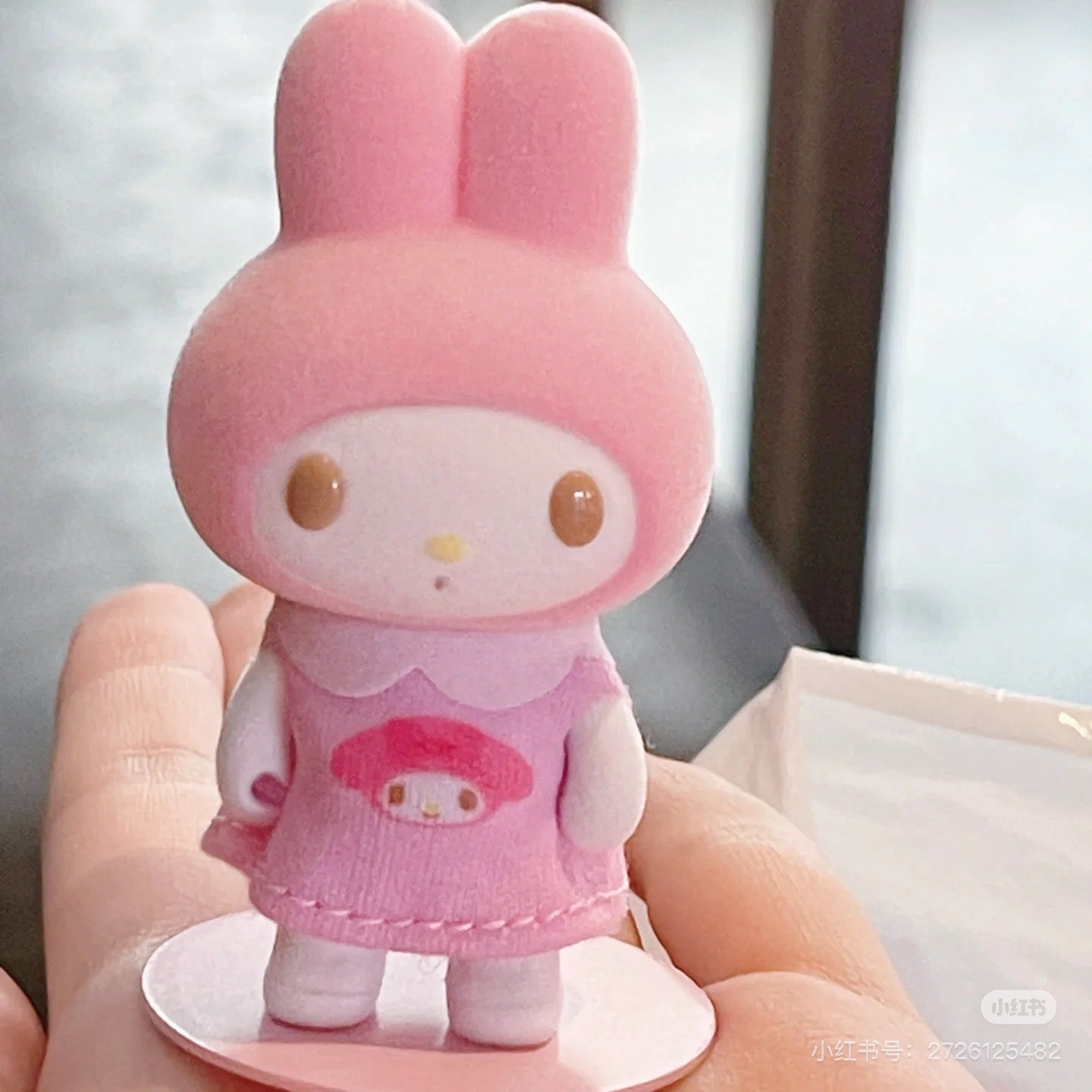 Sanrio三丽鸥｜Sanrio Original Flocked Doll  / Pitatto Friends Mini植绒换装娃娃小摆件/小鼻嘎｜约 4×0.1×4cm