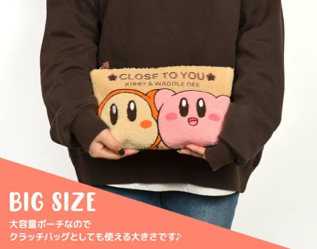 Kirby｜we love Kirby限定毛绒绒刺绣植绒大容量化妆包｜约W28cm×18cm×4cm
