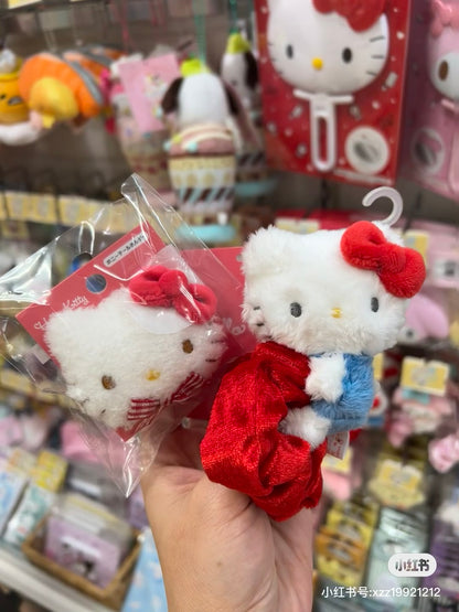 Sanrio｜毛绒绒丝绸感角色发圈/发绳/头绳/也可在手腕做装饰｜1枚