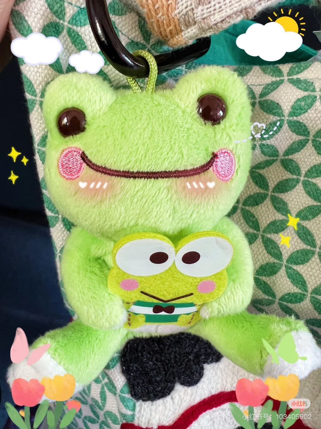 Sanrio｜Kerokero Keroppi 大眼蛙✖️泡菜蛙联名玩偶/挂件｜公仔约H15 x W11 x D13cm/挂件约10×4×9cm