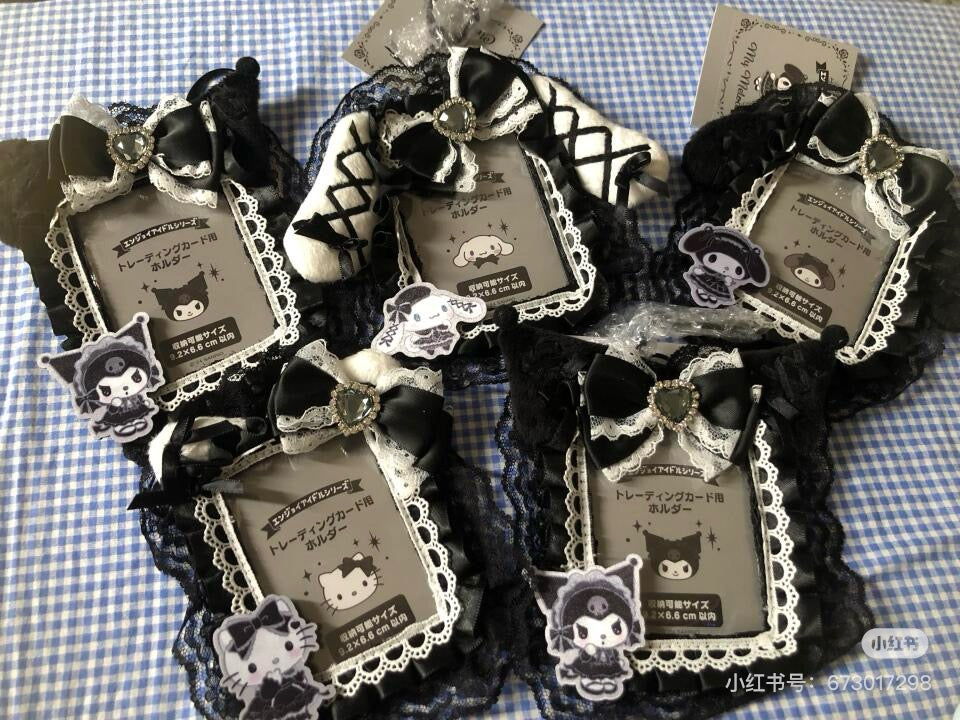 Sanrio三丽鸥｜Trading Card Holder / Enjoy Idol Gothic Night Party享受偶像哥特之夜派对黑色偶像应援钥匙扣卡包/照片挂｜约13×2×15cm