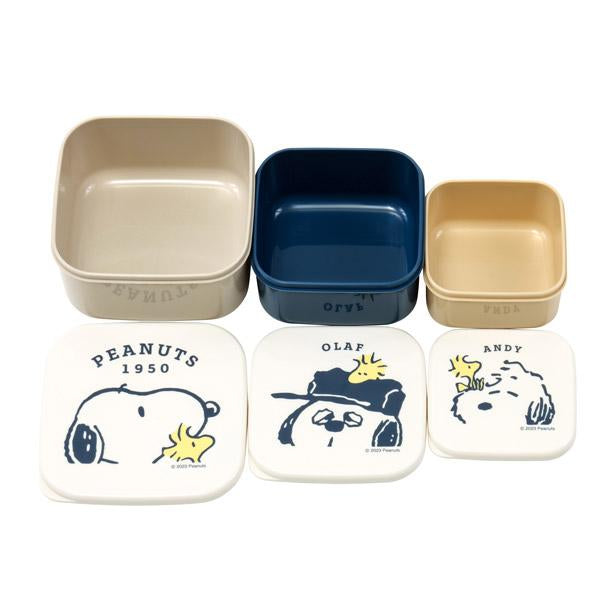 Snoopy｜日本制三个组合式大容量抗菌饭盒/可微波｜L/510ml　M/320ml　S/180ml