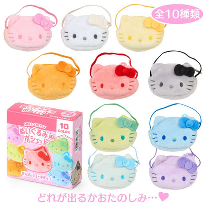 Sanrio三丽鸥｜Color Variation Plush Pochette-Hello Kitty凯蒂猫脸型彩色10色毛绒迷你斜挎包盲盒/全10种｜1枚入