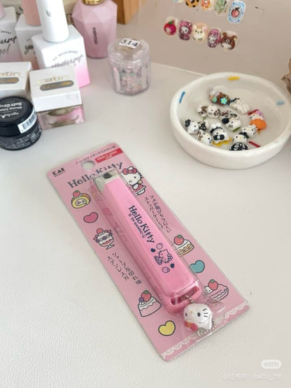 KAI贝印｜Hello Kitty Nail Clipper - M凯蒂猫大头吊饰不锈钢指甲钳M号/防飞溅｜约93x20x22mm