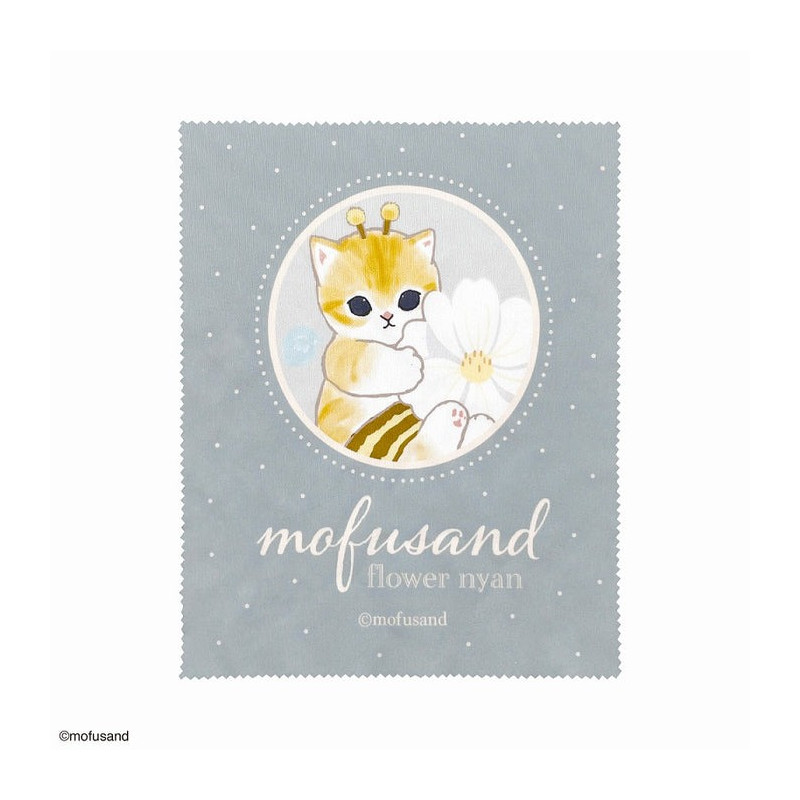 Mofusand｜鲨鱼猫春日花花系列眼镜盒➕眼镜布｜约W160 x H65 x D40 mm.