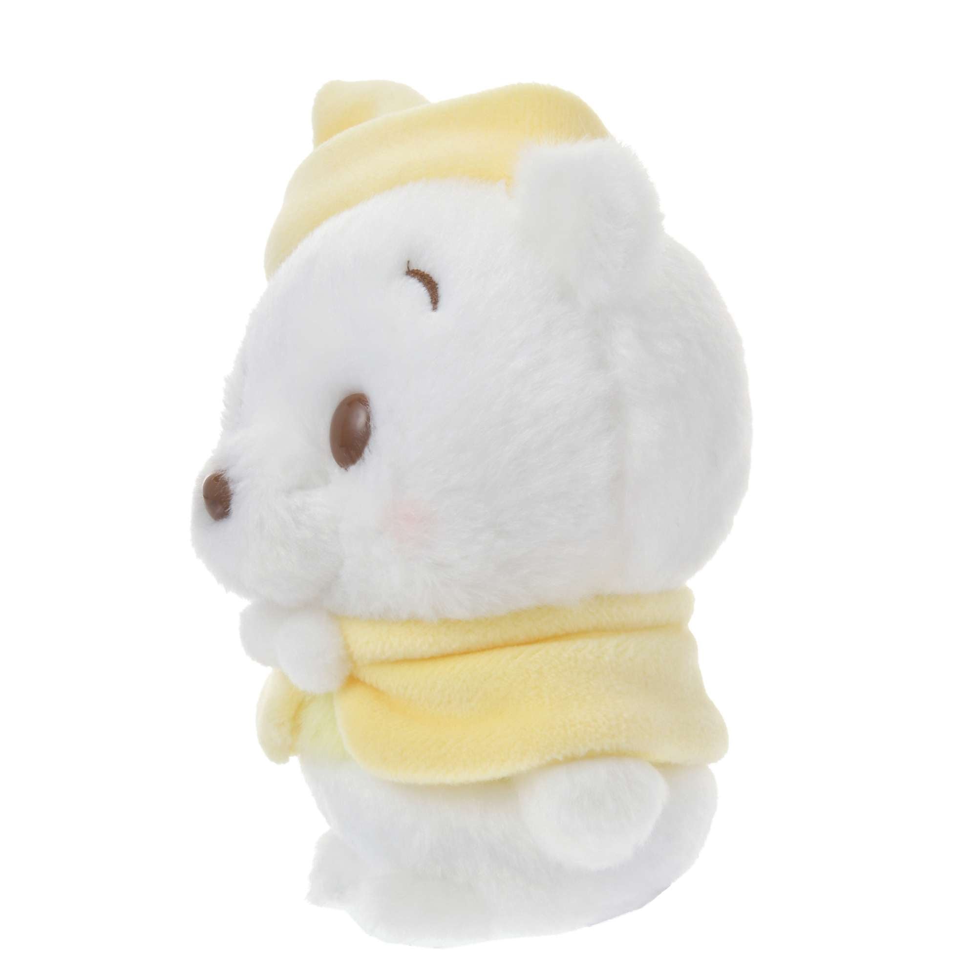 Disney迪士尼｜Winnie the Pooh Urupocha-chan Plush Doll Fruit Latte Color东迪冬日限定水果拿铁色睡衣睡帽斗篷系列豆豆眼毛绒小玩偶/公仔摆件｜约H11.5×W10.5×D7.5cm