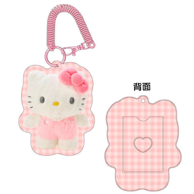 Sanrio｜Character-shaped Pass Case - Pitatto Friends Photo多巴胺格纹系列可爱人物造型线圈便携式卡套｜约17×1×13cm