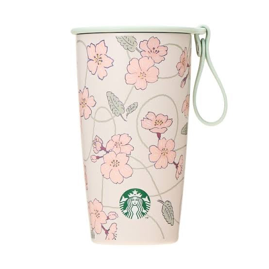 Starbucks日本星巴克｜樱花限定花卉不锈钢可拎便携保温保冷杯｜355ml