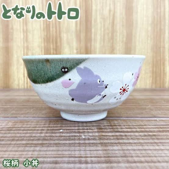 My neighbor totoro｜吉卜力宫崎骏龙猫和风樱花日本制美浓烧陶器/陶瓷茶碗｜約Φ128×H80(mm)