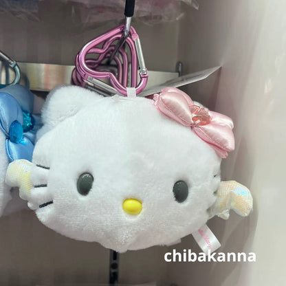 Sanrio三丽鸥｜Nic天使护士系列Hello Kitty脸型毛绒镜子/包挂｜约H100xW140xD48mm