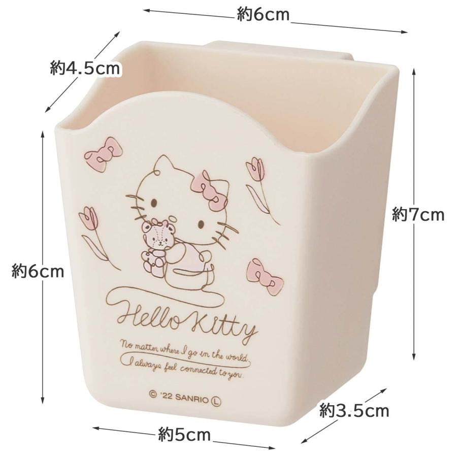 Hello kitty凯蒂猫｜挂壁式调料耐热易清洗收纳盒/小物收纳盒｜幅6.3×奥行5.8×高さ7.3cm