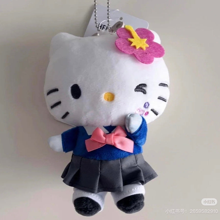 Sanrio三丽鸥｜Avail联名50周年限定平成辣妹高校制服短裙Hello kitty玩偶挂件/包挂