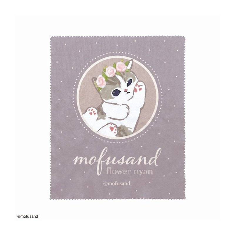 Mofusand｜鲨鱼猫春日花花系列眼镜盒➕眼镜布｜约W160 x H65 x D40 mm.