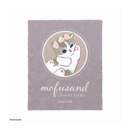 Mofusand｜鲨鱼猫春日花花系列眼镜盒➕眼镜布｜约W160 x H65 x D40 mm.