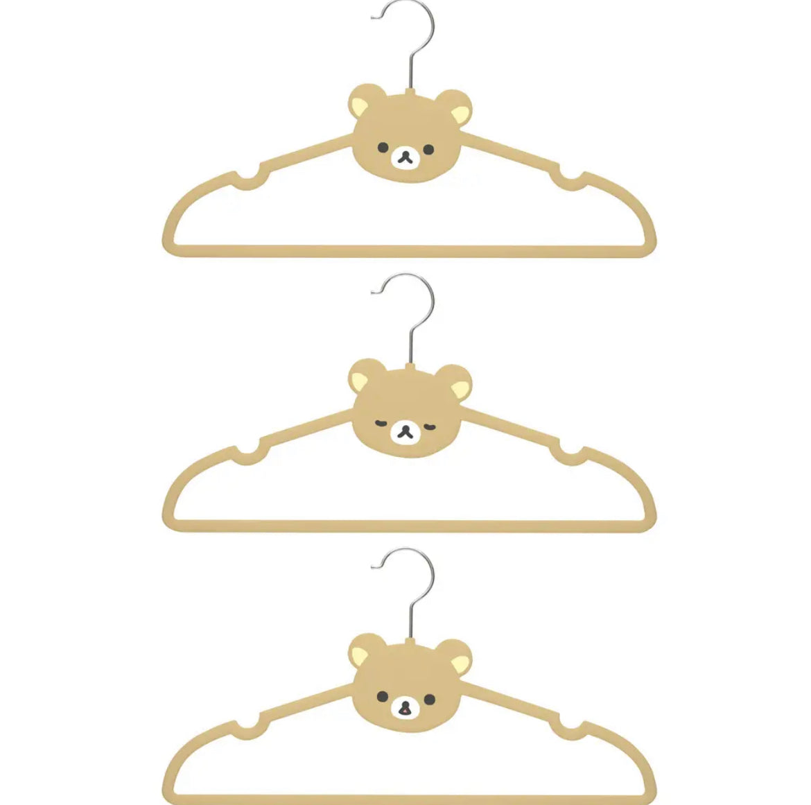 Rilakkuma轻松熊｜ Favorite Things - 3x Hanger Set San-X最喜欢的东西系列可爱熊头PP衣架/每个表情不同/3件1组｜约220 x 410 x 5 mm