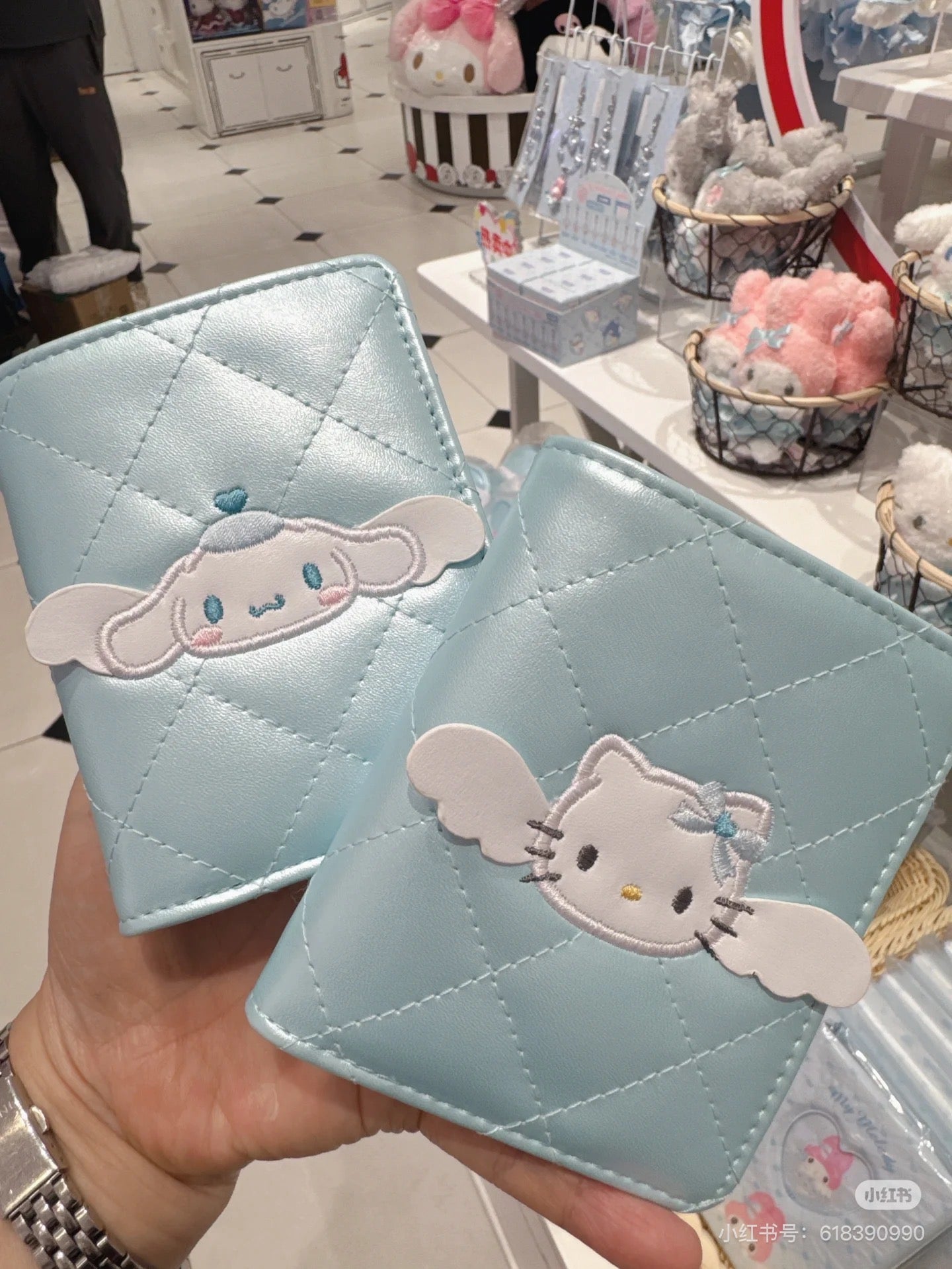 Sanrio三丽鸥｜Sanrio Original Bi-fold Card Case  / Dreaming Angel水色天使爱神系列蓝色卡包｜约W9×D1.5×H10.8cm